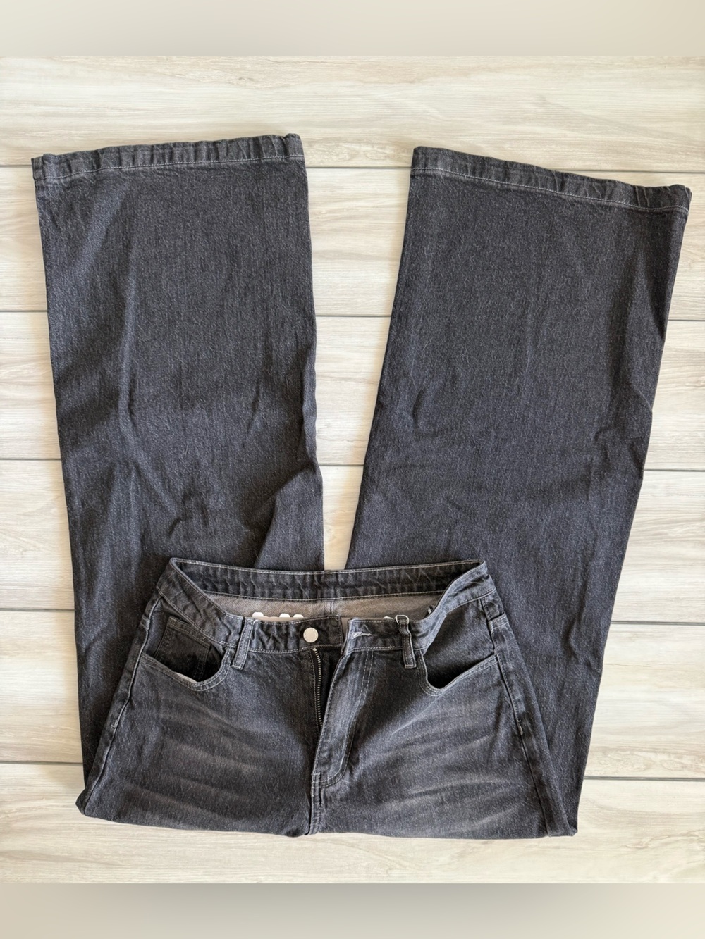 MISSGUIDED Wide Leg High Rise Black Denim Jeans Black Size 29 NWT IN PACKAGE - Picture 6 of 12